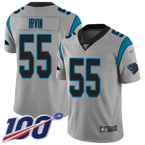 Carolina Panthers Limited Silver Youth Bruce Irvin Jersey NFL Football 55 100th Season Inverted Legend